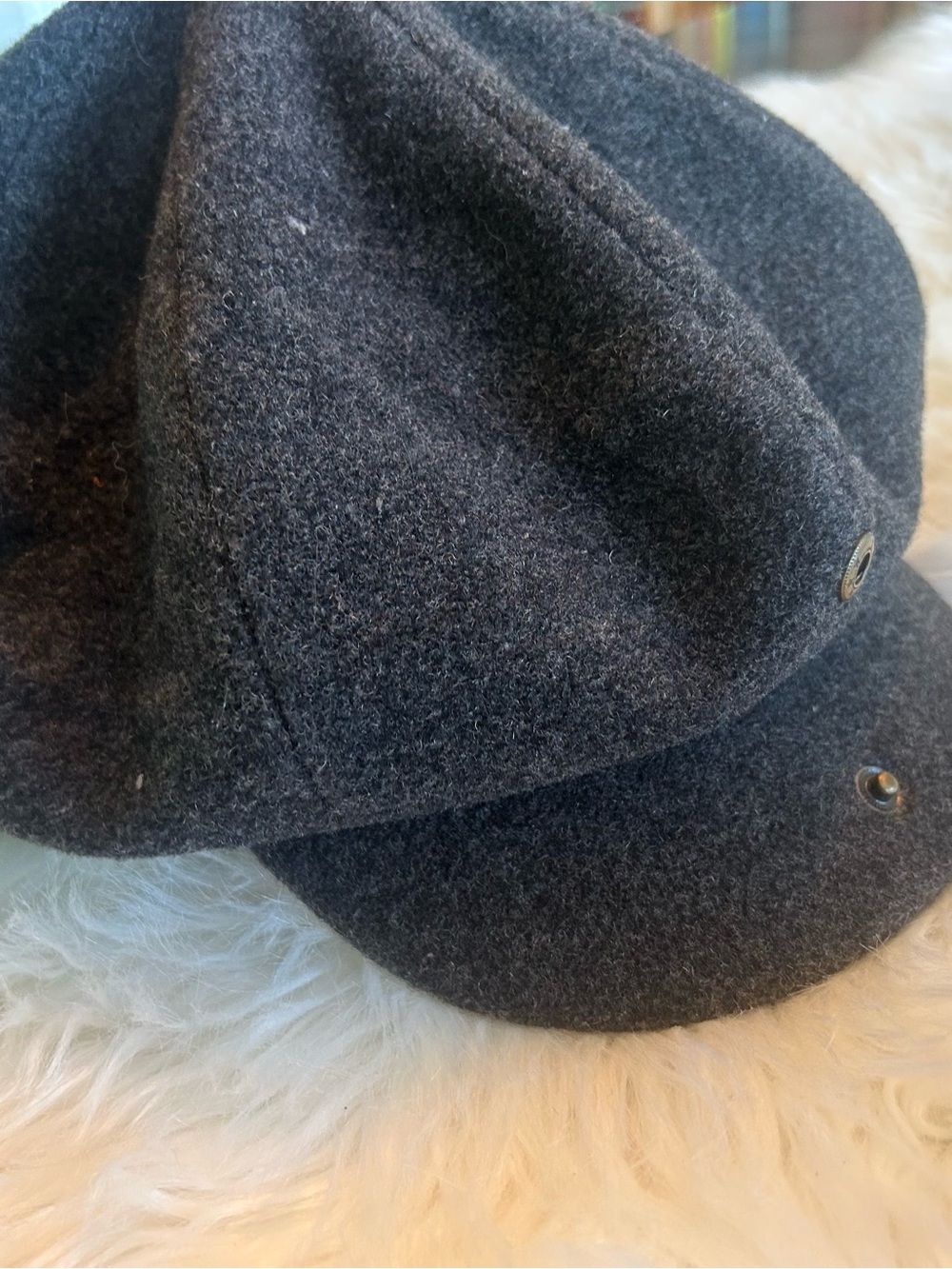 Bruno Capelo Charcoal Wool Newsboy Cap